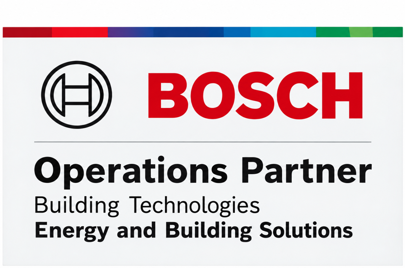 BOP-Schild Bosch Operations Partner – Building Technologies, Energy and Building Solutions.